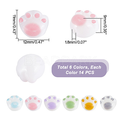 84Pcs 6 Colors Opaque Acrylic Beads OACR-GA0001-08-1