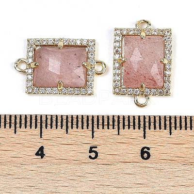 Natural Strawberry Quartz Faceted Rectangle Links G-I375-07G-07-1
