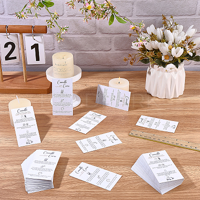 240Pcs Floral Print Paper Care Instructions Cards AJEW-FG0005-62F-1