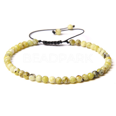 Adjustable Women's Yellow Turquoise(Jasper) Beaded Bracelet LS-CN3407-22-1