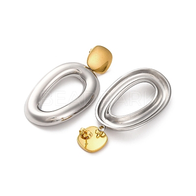 304 Stainless Steel Dangle Stud Earrings EJEW-K296-02GP-08-1