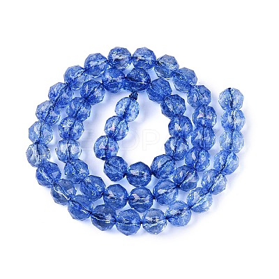 Crackle Transparent Glass Beads Strands GLAA-Q108-02A-02-1