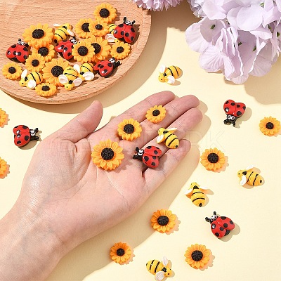 45Pcs 5 Styles Opaque Resin Cabochons CRES-YW0001-36-1