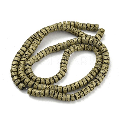 Electroplated Natural Lava Rock Beads Strands G-Z032-J03-11D-1