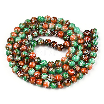 Drawbench Glass Round Beads GLAD-WH0001-01-02-1