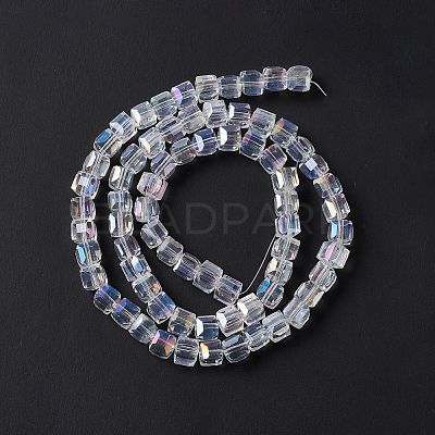 Electroplate Glass Beads Strands EGLA-D018-8x8mm-01-1