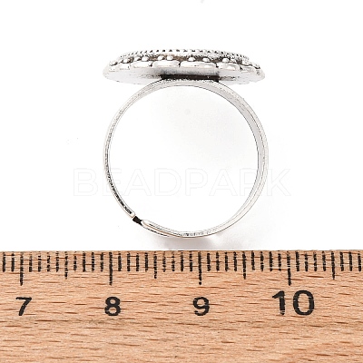 Vintage Adjustable Iron Finger Ring Components Alloy Cabochon Bezel Settings PALLOY-Q300-25AS-NR-1