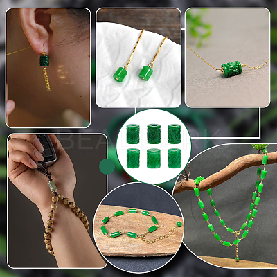 6Pcs Natural Myanmar Jade/Burmese White Jade Beads G-PH0003-26-1