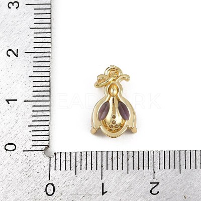 Brass Micro Pave Cubic Zirconia Charms KK-D409-37G-C-1