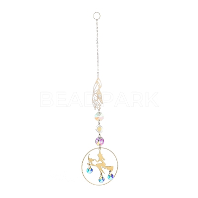 Brass Big Pendant Decorations HJEW-M005-01G-01-1