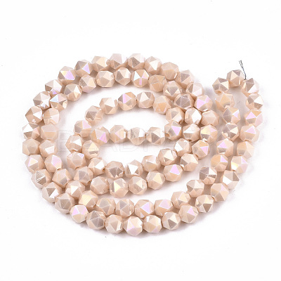 Electroplate Opaque Glass Beads Strands EGLA-T019-05V-1