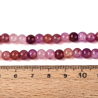 Ombre Effect Dyed Crackle Glass Beads Strands GLAA-Q106-01A-B23-1