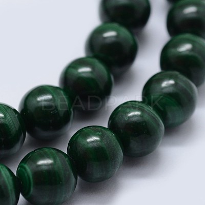 Natural Malachite Beads Strands G-F571-27A2-8mm-1