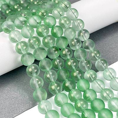 Frosted Transparent Glass Bead Strands X1-GLAA-P065-8mm-04-1