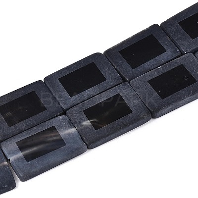Dyed & Heated Natural Black Agate Beads Strands G-T144-25B-02-1
