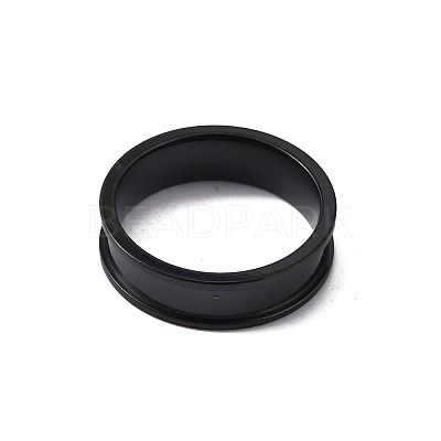 201 Stainless Steel Grooved Finger Ring Settings STAS-WH0027-27C-EB-1