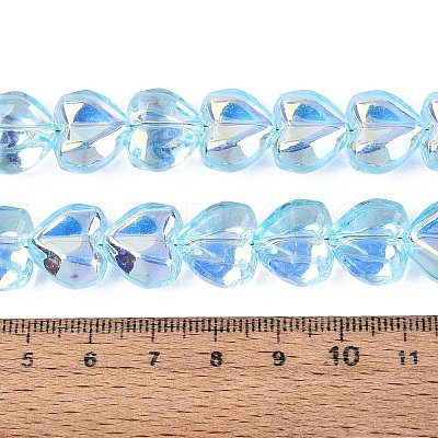 Electroplate Transparent Glass Beads Strands X-EGLA-N056-01A-04-1