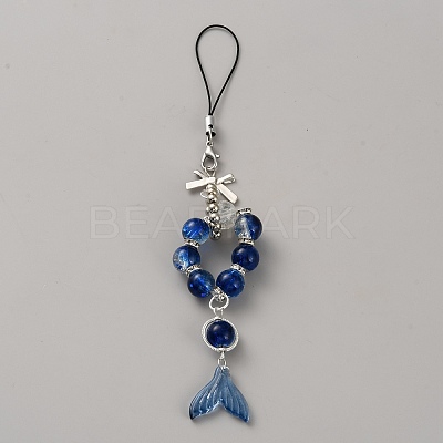 Lampwork Bead Mobile Straps HJEW-TAC0009-20B-1