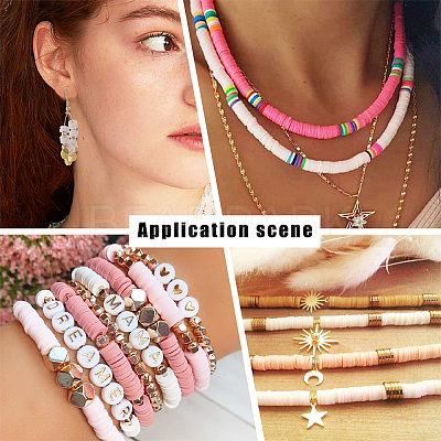 2 Strands Flat Round Handmade Polymer Clay Beads CLAY-SC0001-54B-1