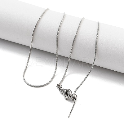 Adjustable 304 Stainless Steel Snake Chain Necklaces NJEW-K270-01P-1