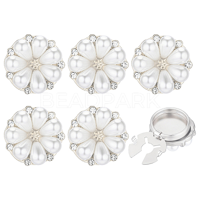 6Pcs Zinc Alloy & Rhinestone Cufflinks BUTT-PH0001-83P-1