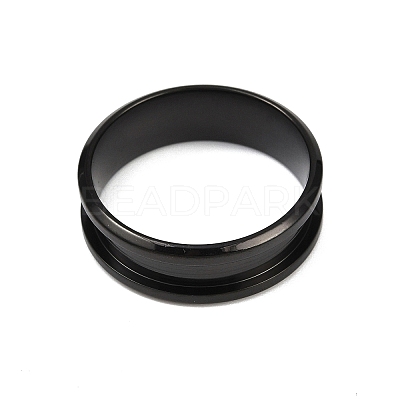 201 Stainless Steel Grooved Finger Ring Settings STAS-TAC0001-10E-B-1