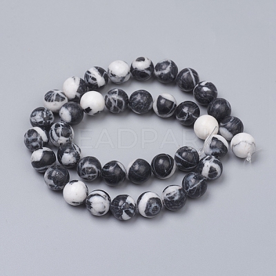 Natural Gemstone Imitation Zebra Jasper Beads Strands G-G829-07-10mm-1