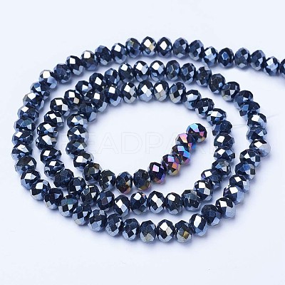 Electroplate Glass Beads Strands EGLA-A034-P3mm-B-1