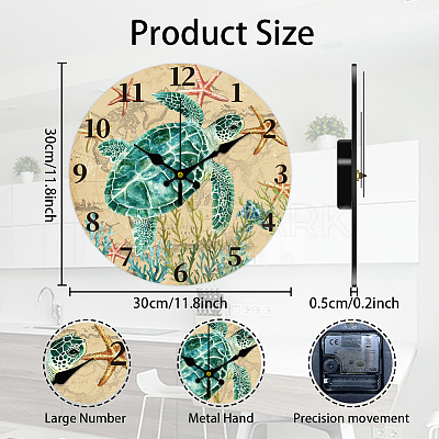 MDF Printed Wall Clock HJEW-WH0058-033-1