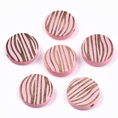 Painted Natural Wood Beads WOOD-T021-50A-05-1