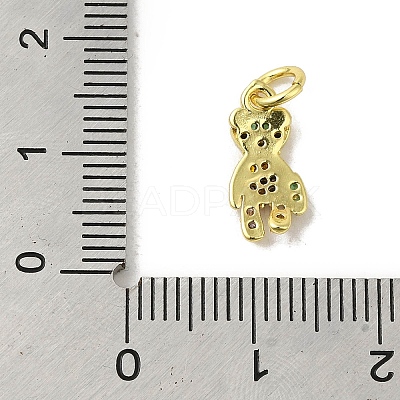 Real 18K Gold Plated Brass Pave Colorful Cubic Zirconia Pendants KK-M283-06C-02-1