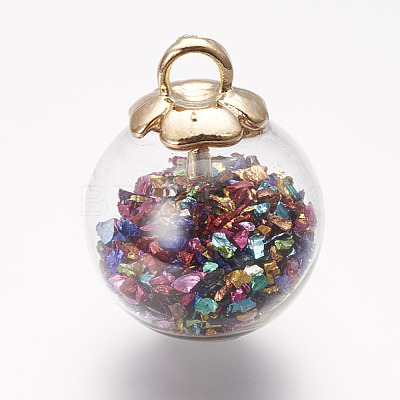 Glass Ball Pendants GLAA-P031-01-1