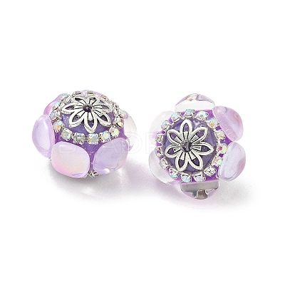 Acrylic Rhinestone Rondelle Beads CLAY-NH0003-02AS-03-1