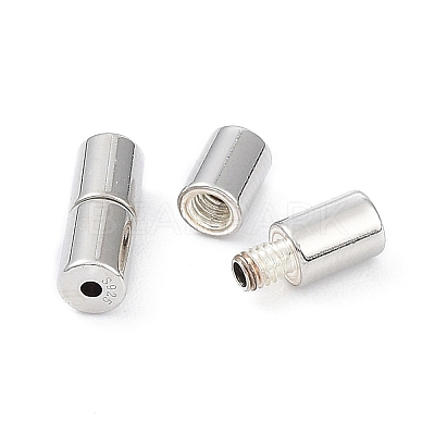 Anti-Tarnish Rhodium Plated 925 Sterling Silver Screw Clasps STER-K173-08P-1