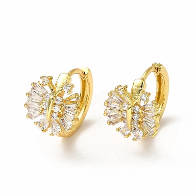 Rack Plating Brass Micro Pave Cubic Zirconia Leverback Earrings EJEW-H093-05G-1
