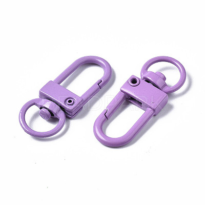 Spray Painted Eco-Friendly Alloy Swivel Snap Hooks Clasps PALLOY-T080-02F-NR-1