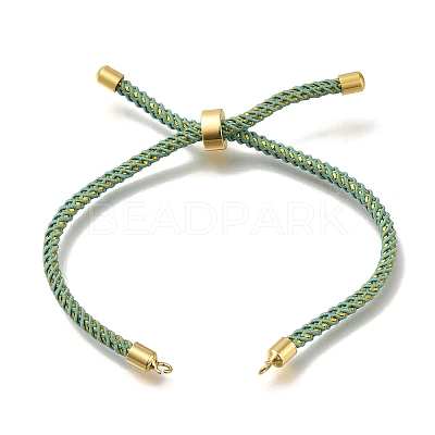 Braided Cotton Cord Slider Bracelet Making MAK-R001-01G-30-1