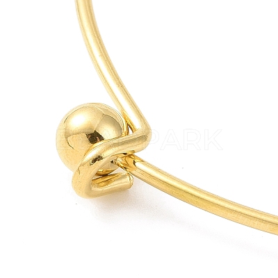 Screw End Ball 304 Stainless Steel Wire Bangle BJEW-F435-01G-1