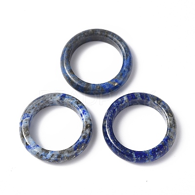 Natural Lapis Lazuli Plain Band Ring RJEW-P044-01B-01-1
