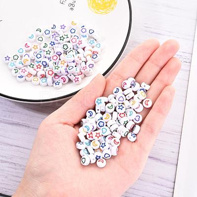 White Opaque Acrylic Beads MACR-YW0001-19D-1