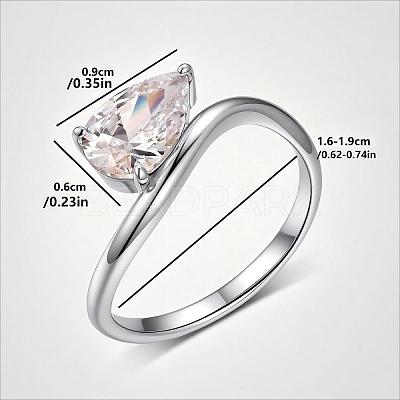Brass Pave Single Cubic Zirconia Finger Rings for Women ZK8046-2-1