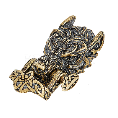 1PC Tibetan Style Wolf Shaped Brass Shackle Clasps FIND-HY0002-78-1