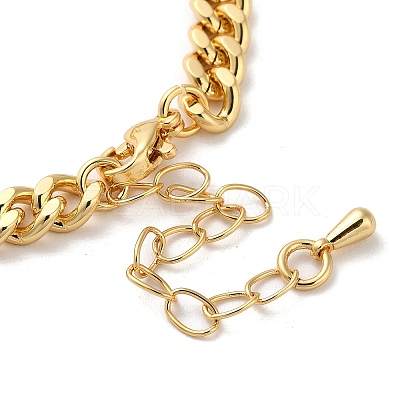 Brass Micro Pave Clear Cubic Zirconia Cuban Link Chains Bracelets BJEW-M322-04G-B-1