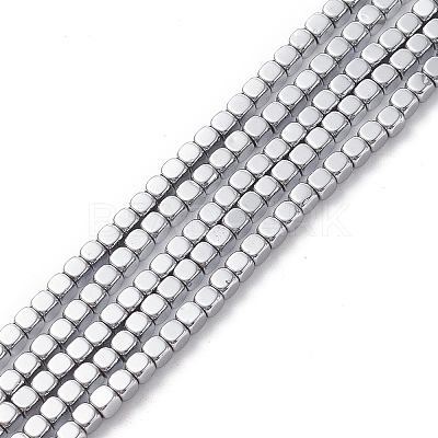 Electroplate Non-magnetic Synthetic Hematite Beads Strands G-J172-3x3mm-02-1