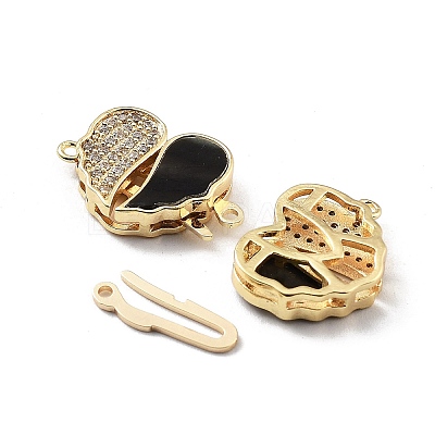 Valentine's Day Brass Micro Pave Cubic Zirconia Box Clasps KK-H462-07G-01-1