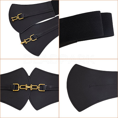 3Pcs 3 Colors Imitation Leather Elastic Corset Belts AJEW-GL0002-23-1