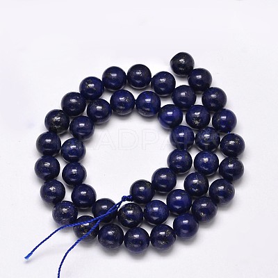 Dyed Natural Grade AA Lapis Lazuli Round Bead Strands G-M290-10mm-AA-1