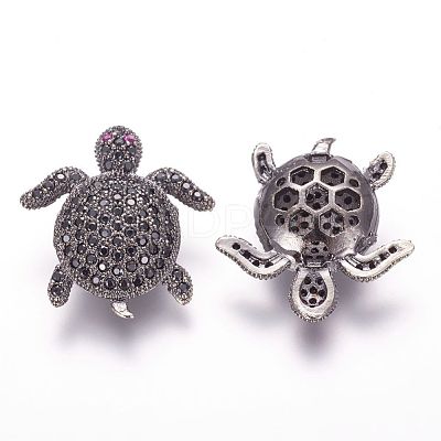 Brass Micro Pave Cubic Zirconia Beads ZIRC-F054-14B-01-1