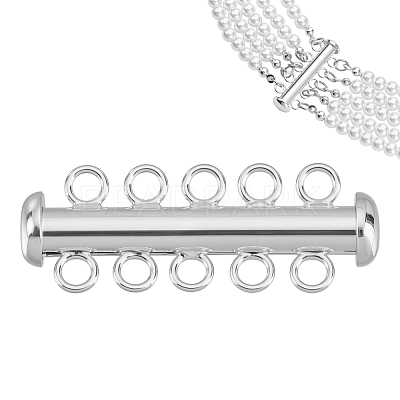 1 Set Sterling Silver Slide Lock Clasps STER-GA0001-42A-S-1