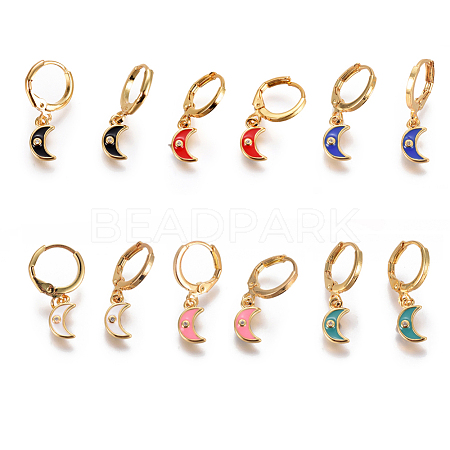 Brass Hoop Earrings EJEW-I230-09G-1